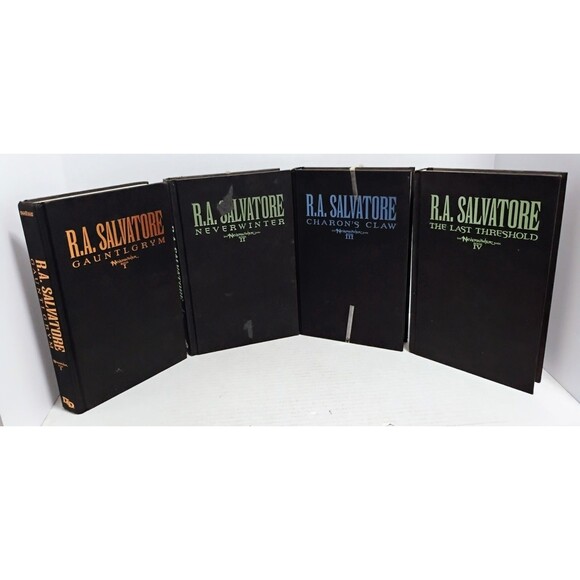 FORGOTTEN REALMS THE NEVERWINTER SAGA R.A. SALVATORE BOOKS 1-4 HARDCOVER SIGNED - Picture 1 of 15